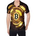 Bitcoin Crypto Symbol Print Men's Shirt