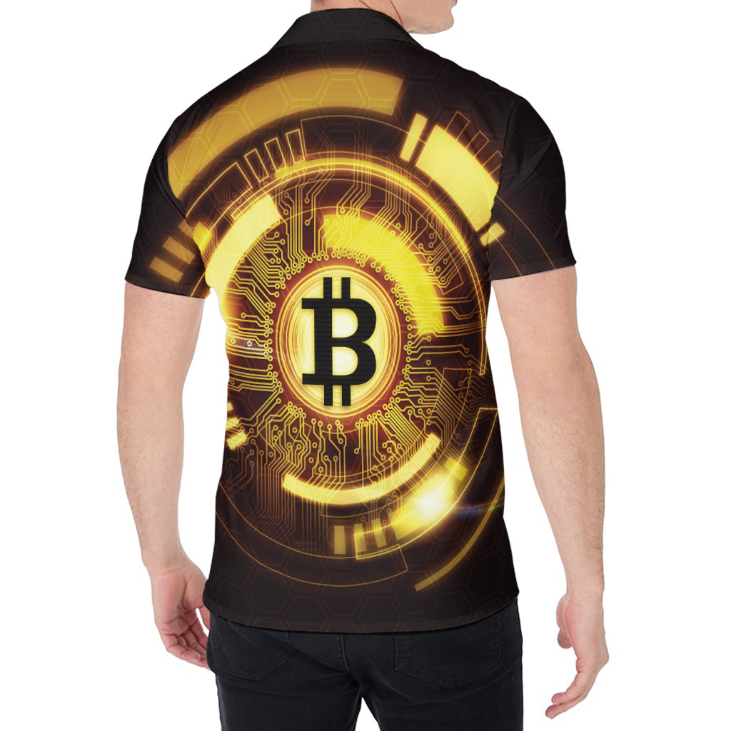 Bitcoin Crypto Symbol Print Men's Shirt