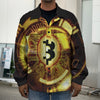 Bitcoin Crypto Symbol Print Men's Shirt Jacket