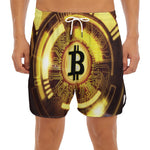 Bitcoin Crypto Symbol Print Men's Split Running Shorts