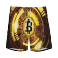 Bitcoin Crypto Symbol Print Men's Athletic Shorts