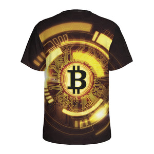 Bitcoin Crypto Symbol Print Men's Sports T-Shirt