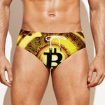 Bitcoin Crypto Symbol Print Men's Swim Briefs