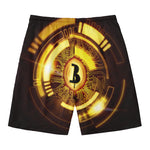 Bitcoin Crypto Symbol Print Men's Swim Trunks