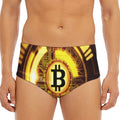Bitcoin Crypto Symbol Print Men's Triangle Swim Briefs