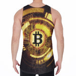 Bitcoin Crypto Symbol Print Men's Velvet Tank Top