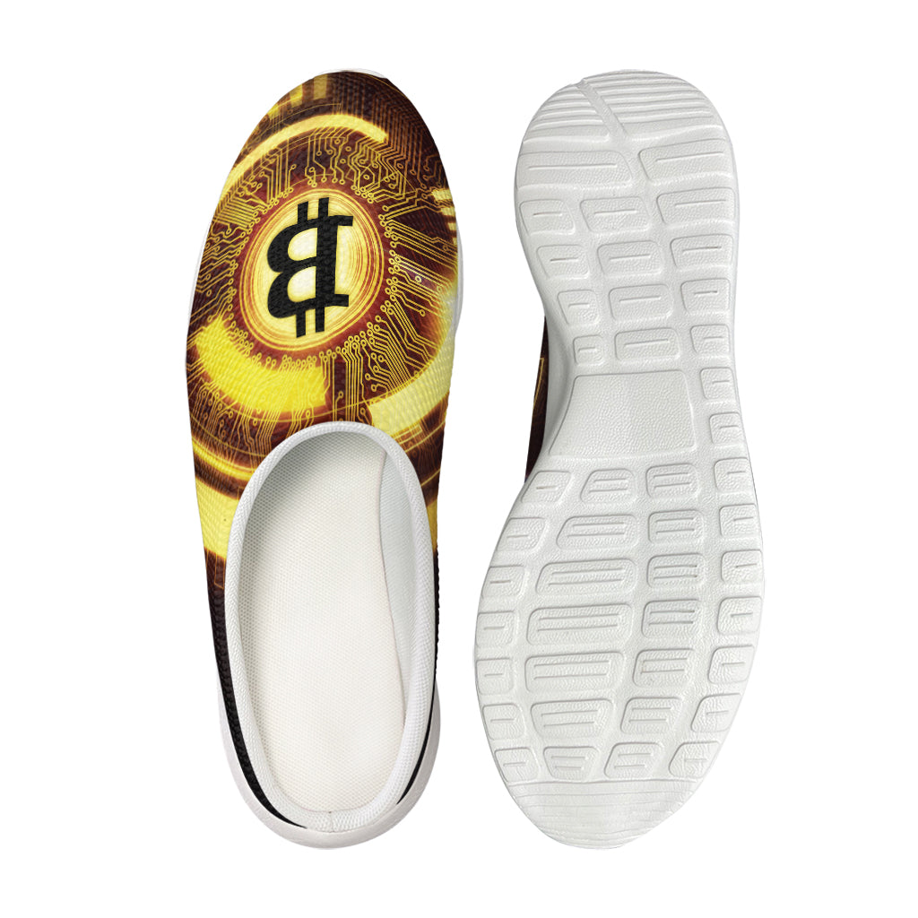 Bitcoin Crypto Symbol Print Mesh Casual Shoes