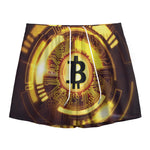 Bitcoin Crypto Symbol Print Mesh Shorts