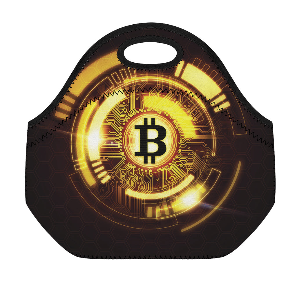 Bitcoin Crypto Symbol Print Neoprene Lunch Bag