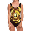 Bitcoin Crypto Symbol Print One Piece Swimsuit