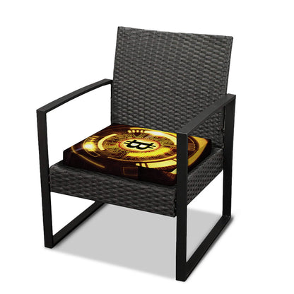 Bitcoin Crypto Symbol Print Outdoor Seat Cushion Cover