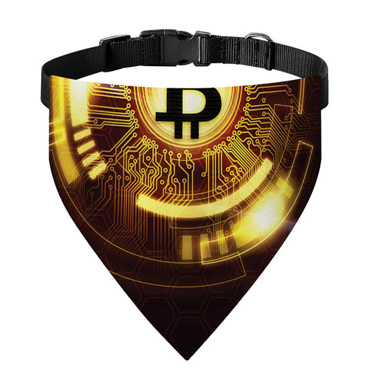Bitcoin Crypto Symbol Print Over The Collar Dog Bandana