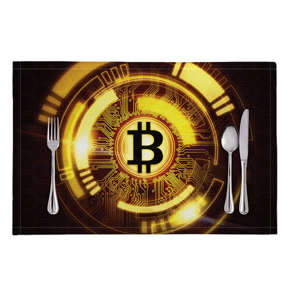 Bitcoin Crypto Symbol Print Placemat