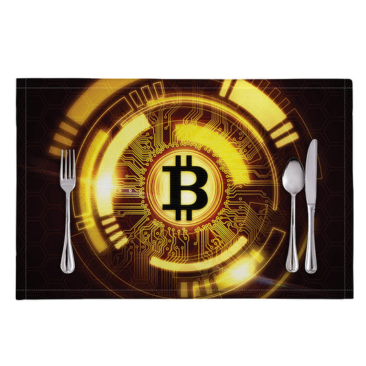 Bitcoin Crypto Symbol Print Placemat