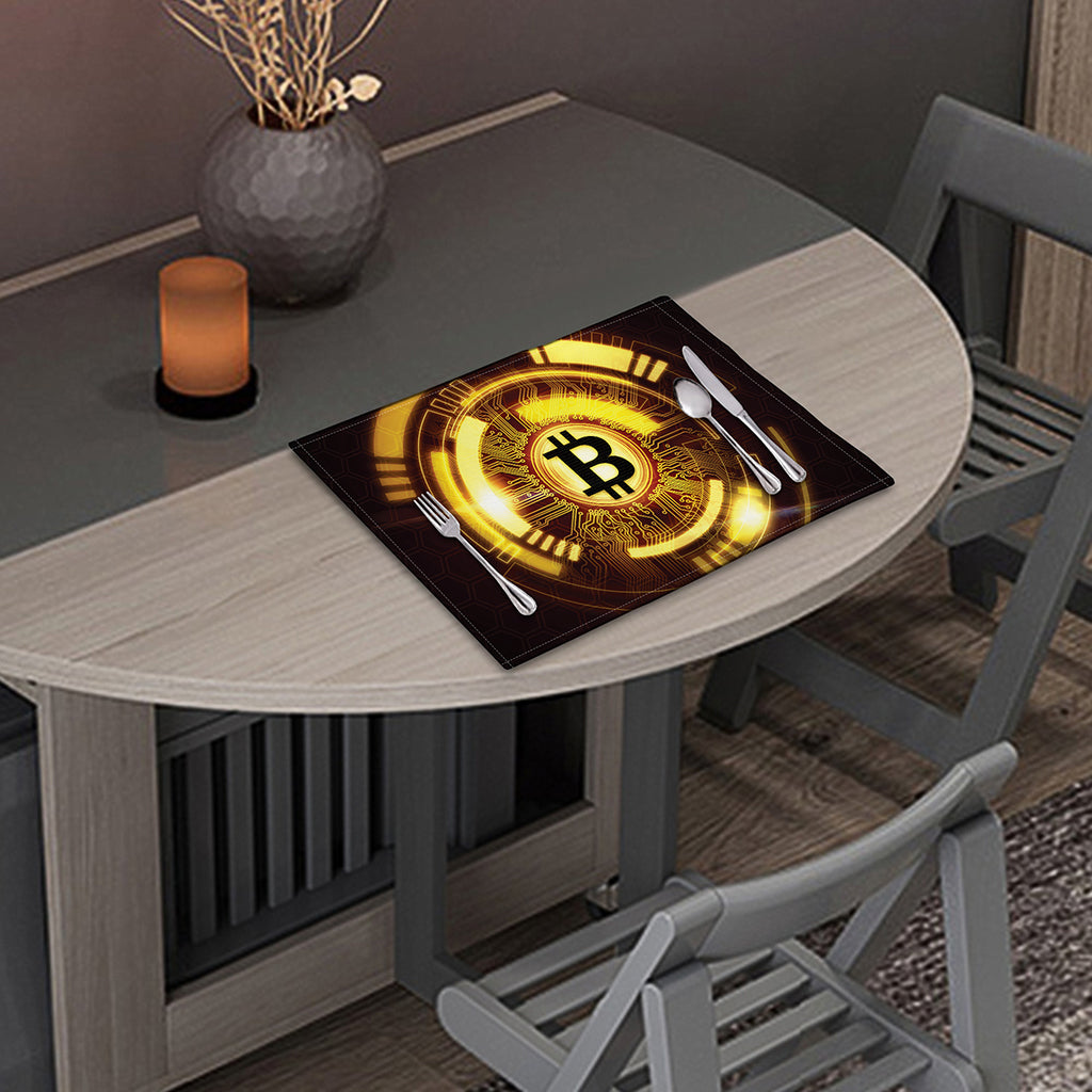 Bitcoin Crypto Symbol Print Placemat