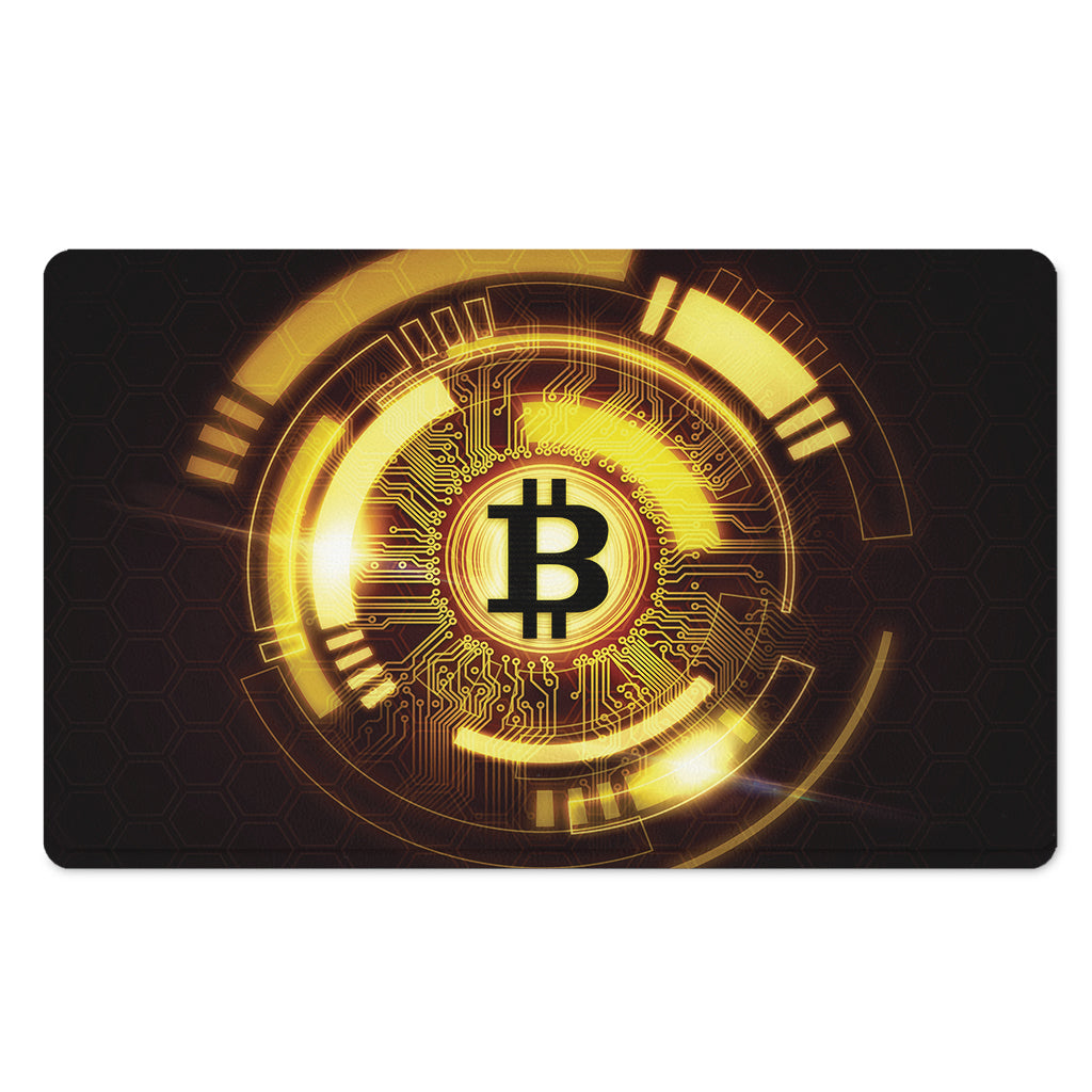 Bitcoin Crypto Symbol Print Polyester Doormat