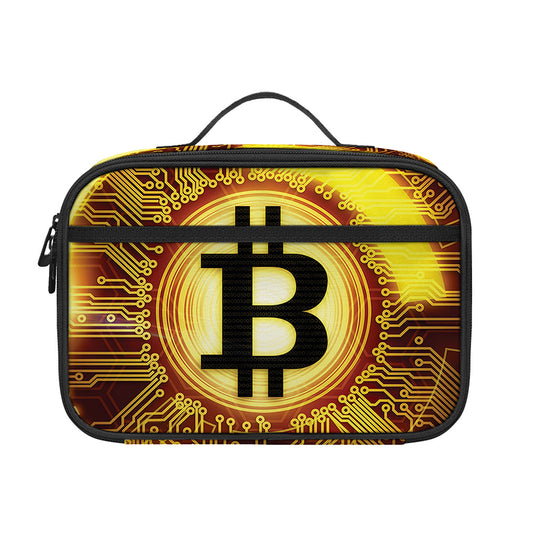Bitcoin Crypto Symbol Print Portable Lunch Bag