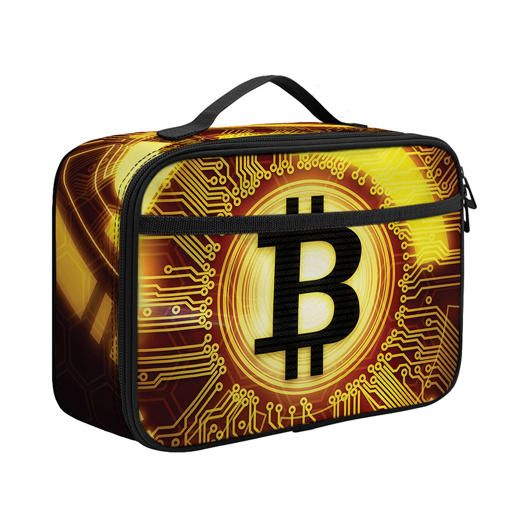 Bitcoin Crypto Symbol Print Portable Lunch Bag