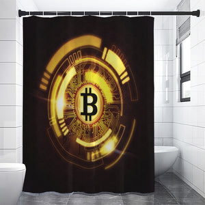 Bitcoin Crypto Symbol Print Premium Shower Curtain