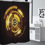 Bitcoin Crypto Symbol Print Premium Shower Curtain