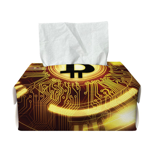 Bitcoin Crypto Symbol Print Rectangle Tissue Box Cover