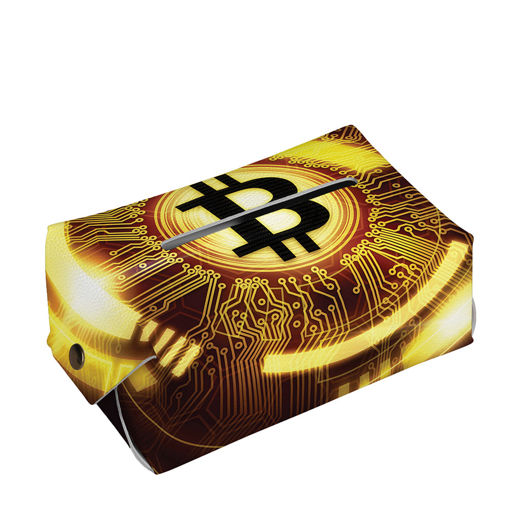 Bitcoin Crypto Symbol Print Rectangle Tissue Box Cover