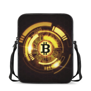 Bitcoin Crypto Symbol Print Rectangular Crossbody Bag