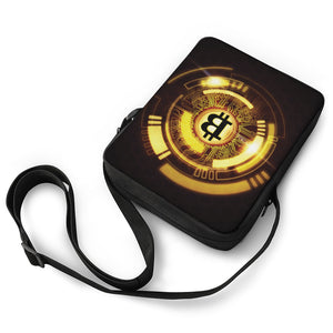 Bitcoin Crypto Symbol Print Rectangular Crossbody Bag