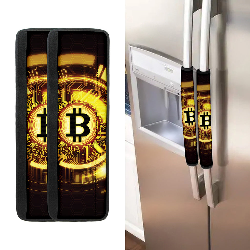 Bitcoin Crypto Symbol Print Refrigerator Handle Covers