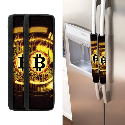 Bitcoin Crypto Symbol Print Refrigerator Handle Covers