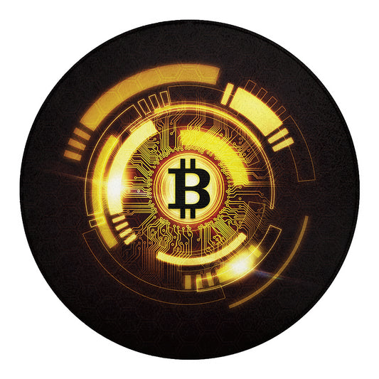 Bitcoin Crypto Symbol Print Round Blanket
