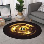 Bitcoin Crypto Symbol Print Round Rug