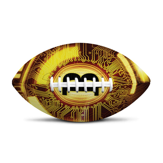 Bitcoin Crypto Symbol Print Rugby Ball