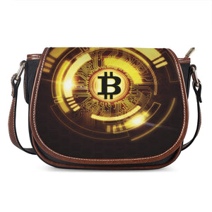 Bitcoin Crypto Symbol Print Saddle Bag