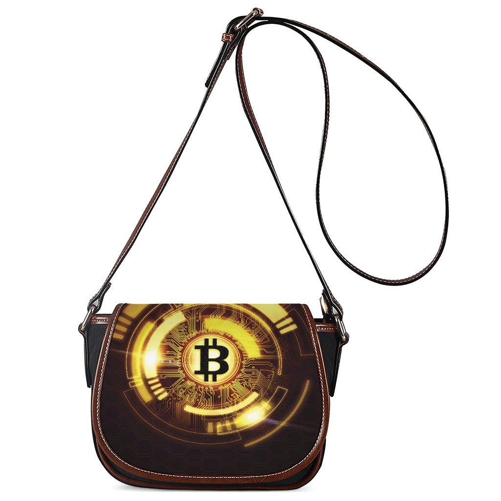 Bitcoin Crypto Symbol Print Saddle Bag