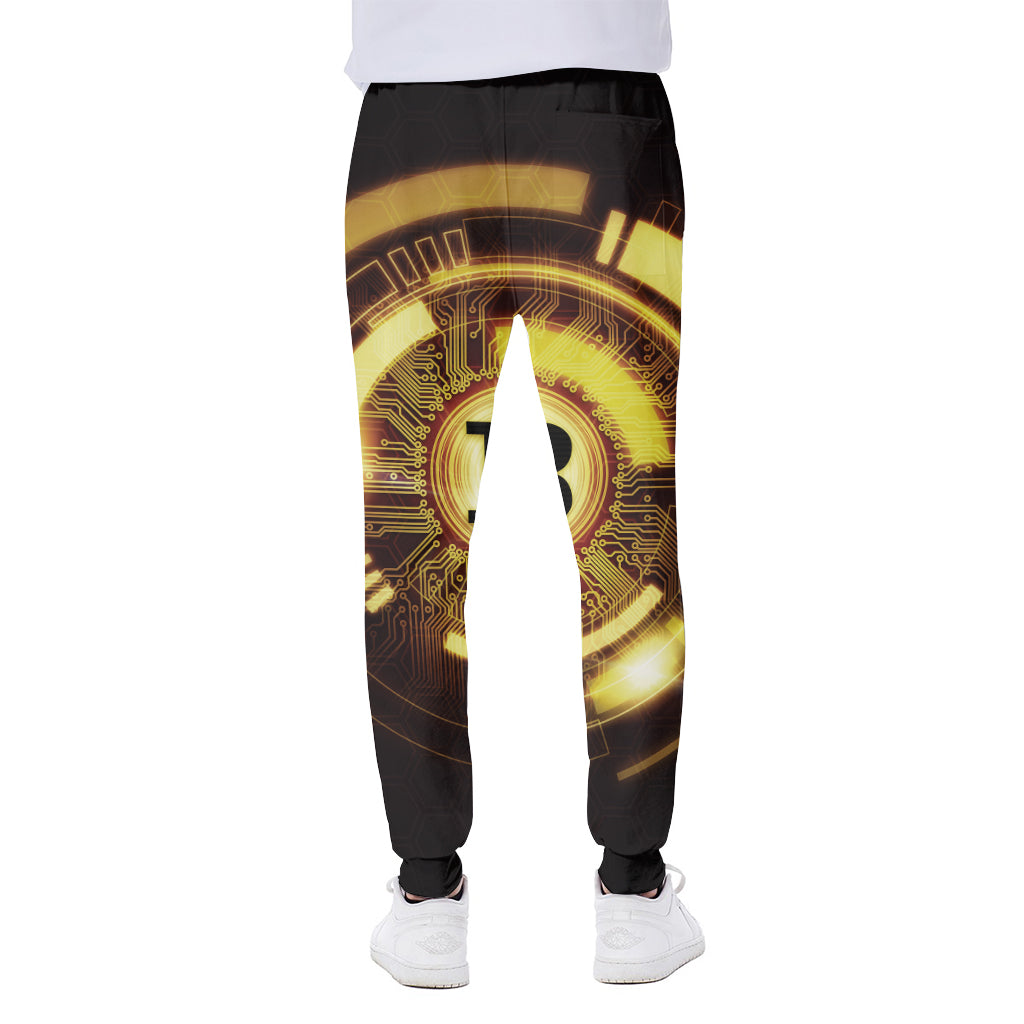Bitcoin Crypto Symbol Print Scuba Joggers