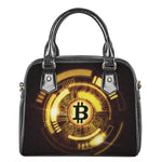 Bitcoin Crypto Symbol Print Shoulder Handbag