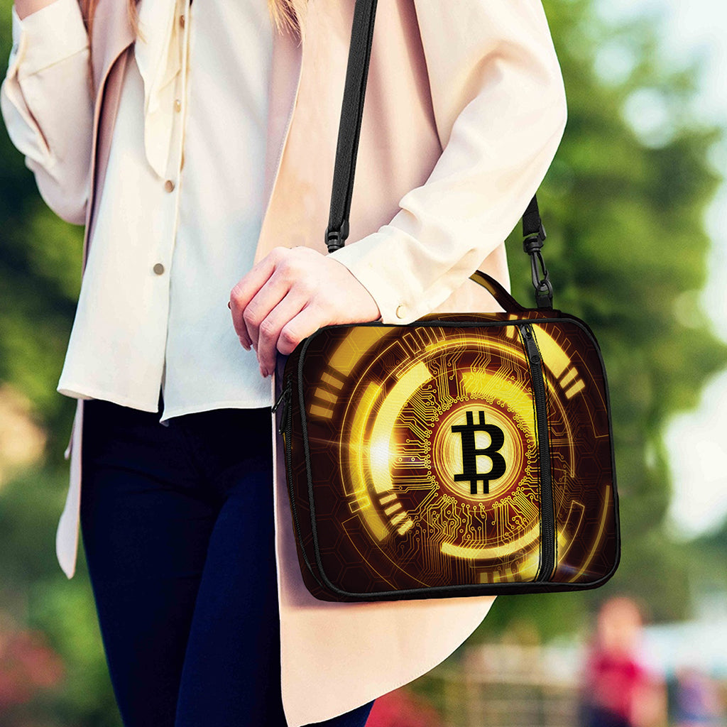 Bitcoin Crypto Symbol Print Shoulder Strap Bible Bag