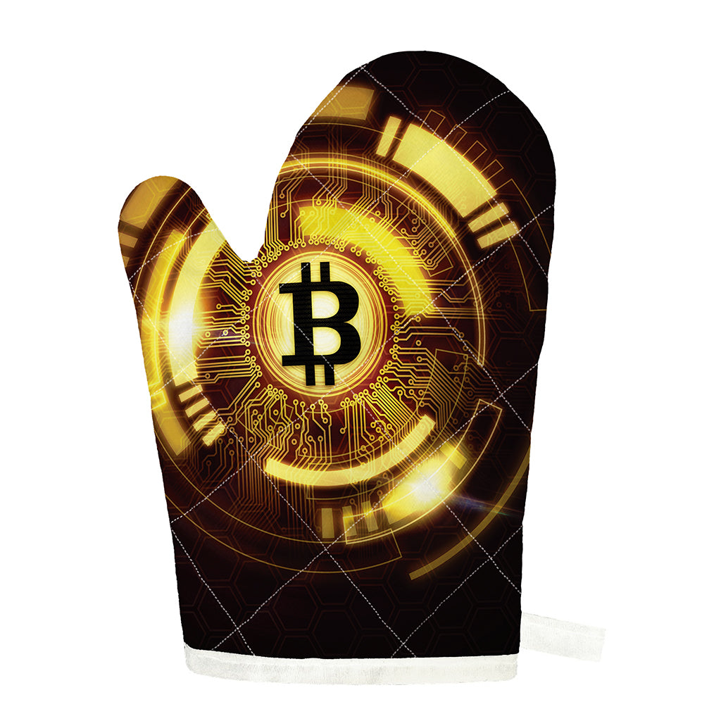 Bitcoin Crypto Symbol Print Single Oven Mitt