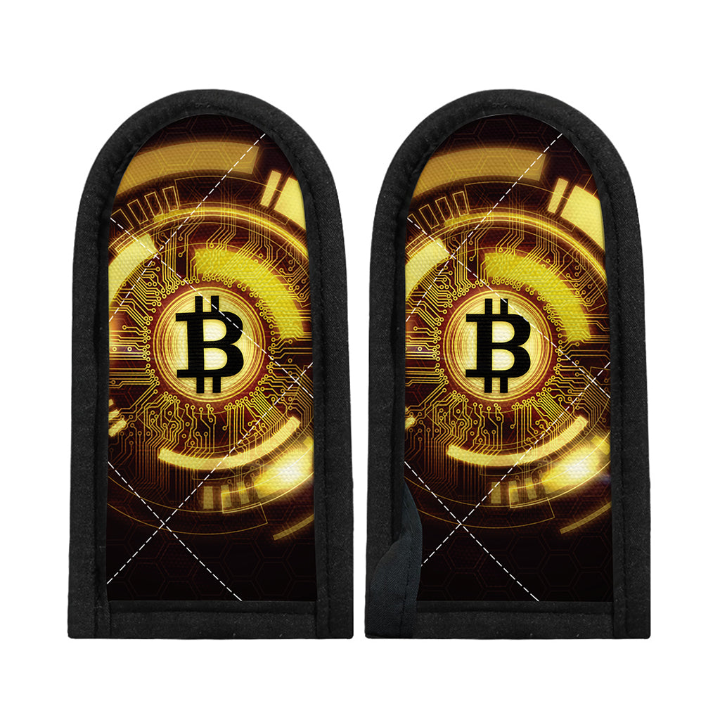 Bitcoin Crypto Symbol Print Skillet Handle Cover