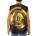 Bitcoin Crypto Symbol Print Sleeveless Baseball Jersey