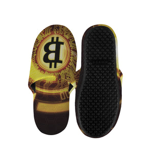 Bitcoin Crypto Symbol Print Slippers