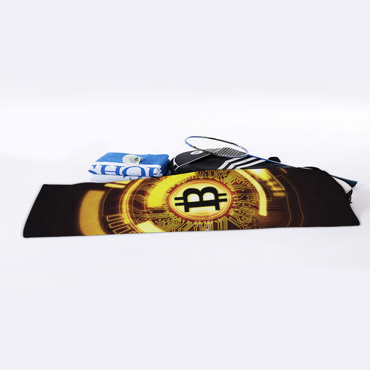 Bitcoin Crypto Symbol Print Sports Towel