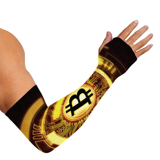 Bitcoin Crypto Symbol Print Sun Protection Arm Sleeves