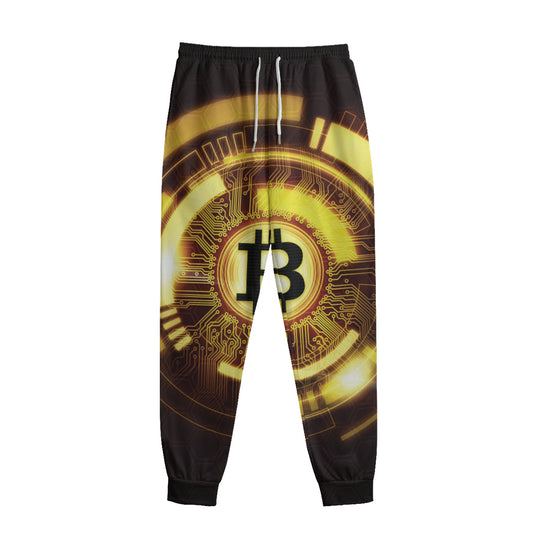 Bitcoin Crypto Symbol Print Sweatpants