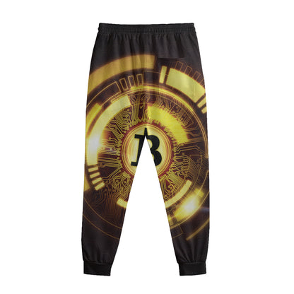 Bitcoin Crypto Symbol Print Sweatpants