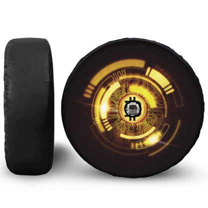 Bitcoin Crypto Symbol Print Tire Cover With Camera Hole