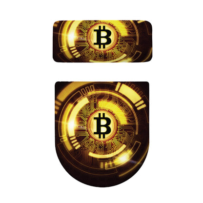 Bitcoin Crypto Symbol Print Toilet Lid And Tank Cover Set