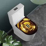 Bitcoin Crypto Symbol Print Toilet Lid Cover