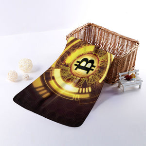 Bitcoin Crypto Symbol Print Towel